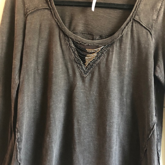 FREE PEOPLE DARK BROWN SHIRT - Picture 2 of 7
